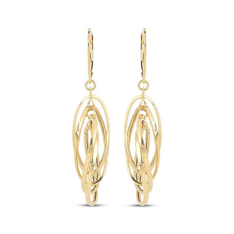 Main Image 2 of Layered Dangle Earrings 10K Yellow Gold