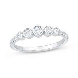 Now + Forever Bezel-Set Diamond Five-Stone Anniversary Ring 1/3 ct tw 14K White Gold