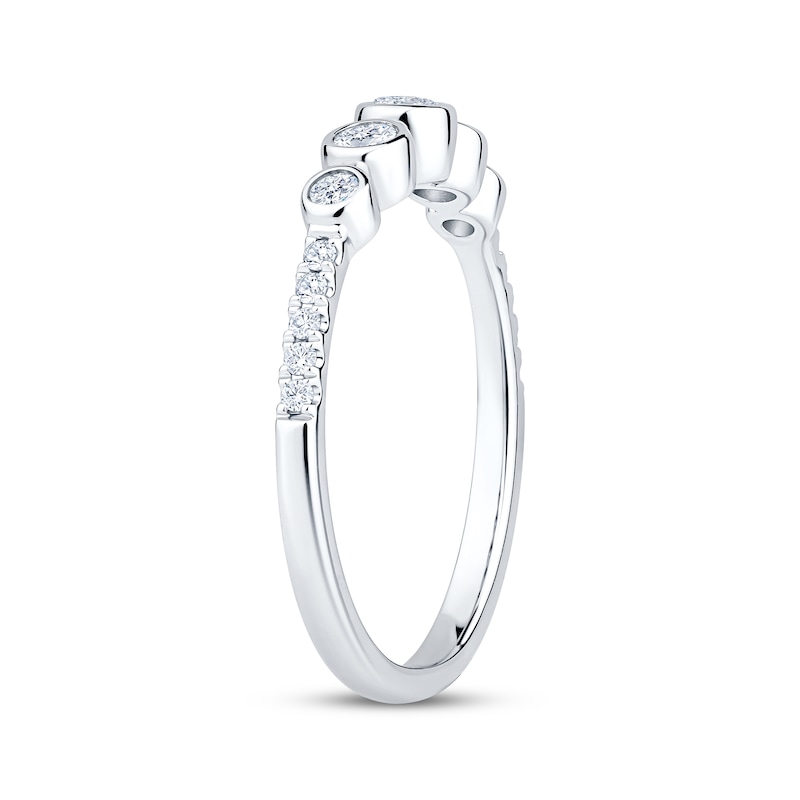 Main Image 2 of Now + Forever Bezel-Set Diamond Five-Stone Anniversary Ring 1/3 ct tw 14K White Gold