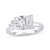 Thumbnail Image 0 of Toi et Moi Trillion & Emerald-Cut Lab-Created Diamond Engagement Ring 2 ct tw 14K White Gold