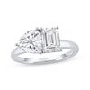 Thumbnail Image 1 of Toi et Moi Trillion & Emerald-Cut Lab-Grown diamond Engagement Ring 2 ct tw 14K White Gold