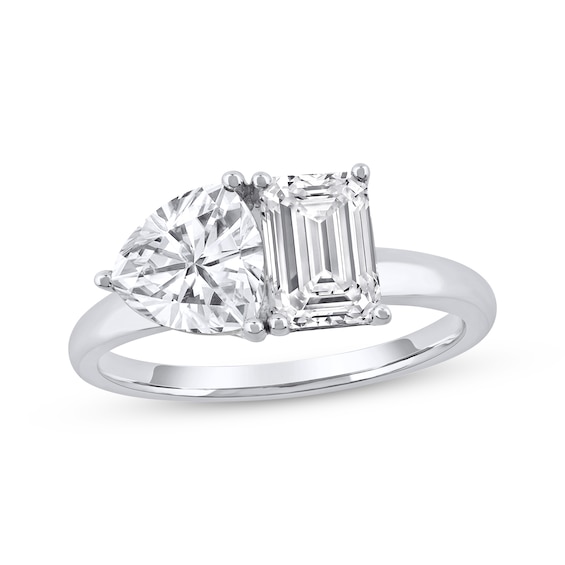 Toi et Moi Trillion & Emerald-Cut Lab-Grown diamond Engagement Ring 2 ct tw 14K White Gold