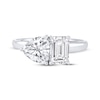 Thumbnail Image 2 of Toi et Moi Trillion & Emerald-Cut Lab-Created Diamond Engagement Ring 2 ct tw 14K White Gold