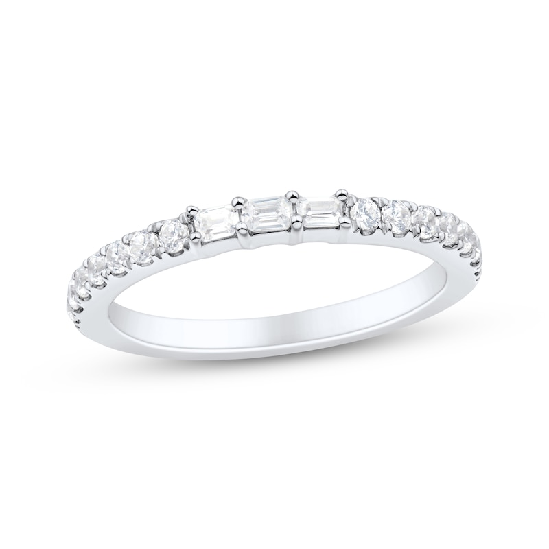 Main Image 1 of Now + Forever Emerald-Cut Diamond Anniversary Ring 1/2 ct tw 14K White Gold