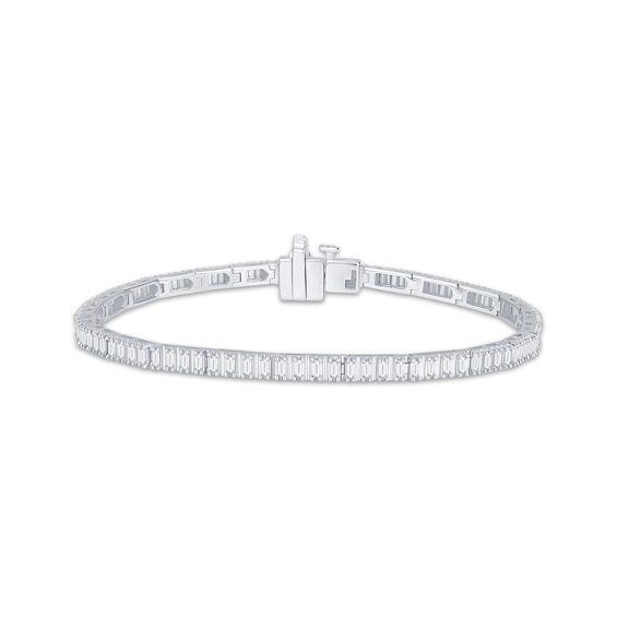 KAY Lab-Grown Diamonds Baguette-Cut Diamond Link Bracelet 1-1/2 ct tw 10K White Gold 7"