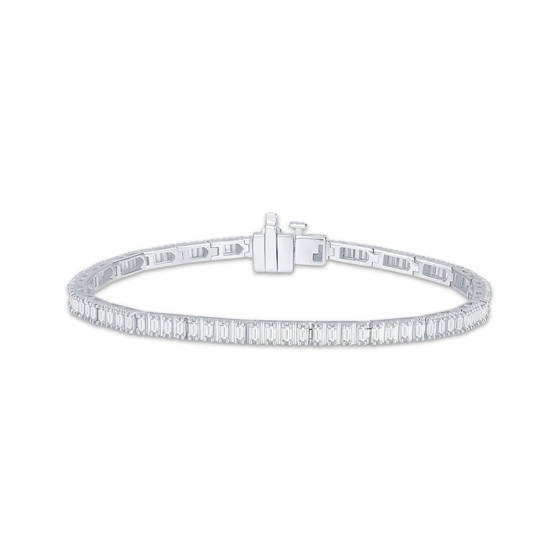 Lab-Created Diamonds by KAY Baguette-Cut Diamond Link Bracelet 1-1/2 ct tw 10K White Gold 7"