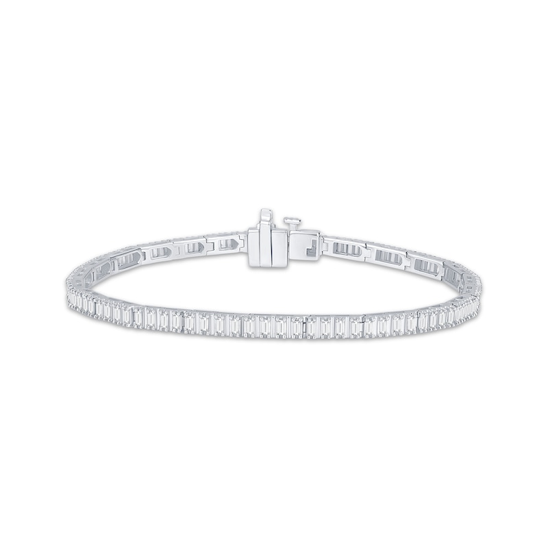 Main Image 1 of KAY Lab-Grown Diamonds Baguette-Cut Diamond Link Bracelet 1-1/2 ct tw 10K White Gold 7&quot;