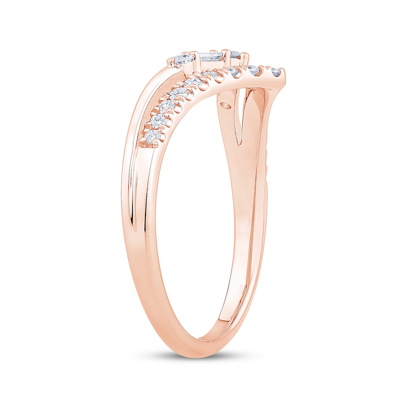 Main Image 2 of Now + Forever Diamond Two-Row Chevron Ring 1/3 ct tw 14K Rose Gold