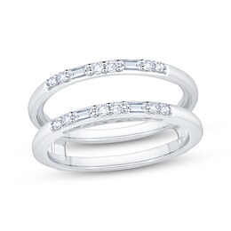 Now + Forever Baguette & Round-Cut Diamond Enhancer Ring 1/4 ct tw 14K White Gold