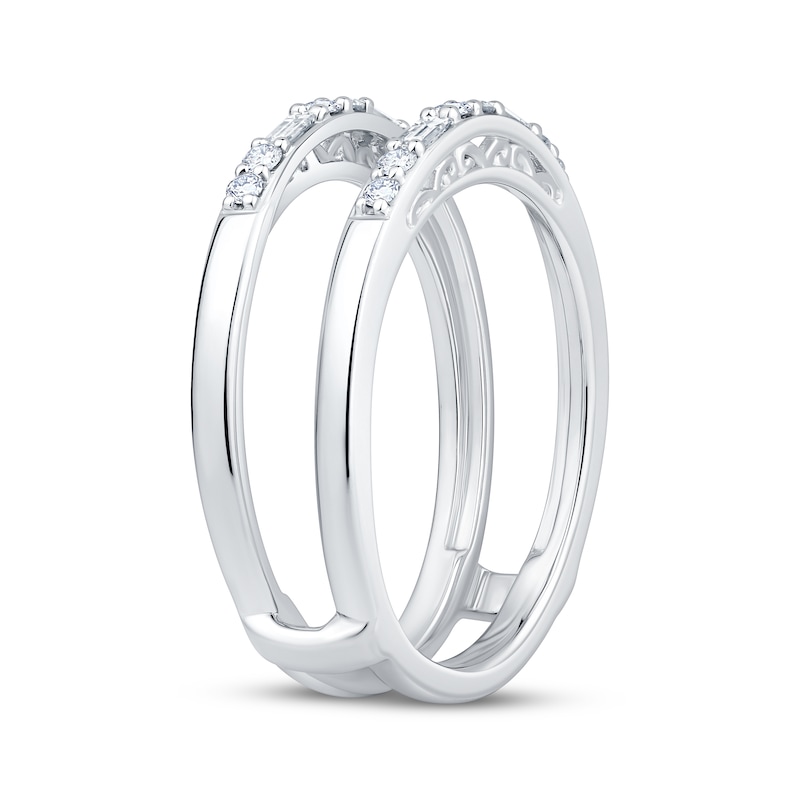 Main Image 2 of Now + Forever Baguette & Round-Cut Diamond Enhancer Ring 1/4 ct tw 14K White Gold