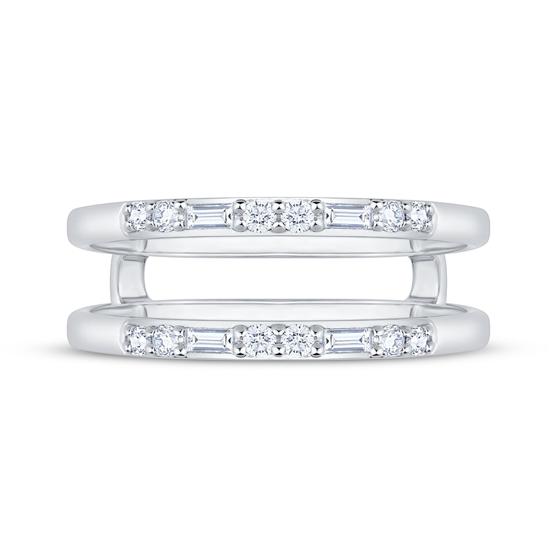 Main Image 3 of Now + Forever Baguette & Round-Cut Diamond Enhancer Ring 1/4 ct tw 14K White Gold