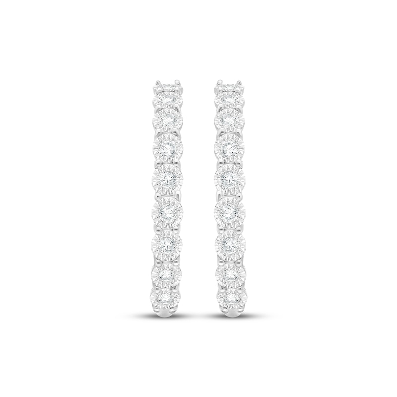 Main Image 2 of Diamond Hoop Earrings 1/2 ct tw Sterling Silver