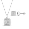 Thumbnail Image 1 of Multi-Diamond Cushion-Shaped Gift Set 1/5 ct tw Sterling Silver