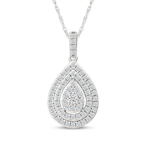 KAY Lab-Grown Diamonds Multi-Stone Pear-Shaped Necklace 1/2 ct tw Sterling Silver 18"