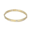 Thumbnail Image 1 of Italian Brilliance Diamond-Cut Clover Cutout Bangle 14K Yellow Gold 7.5"