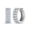 Thumbnail Image 1 of KAY Lab-Grown Diamonds Two-Row Pavé Huggie Hoop Earrings 2 ct tw 10K White Gold