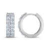 Thumbnail Image 3 of KAY Lab-Grown Diamonds Two-Row Pavé Huggie Hoop Earrings 2 ct tw 10K White Gold