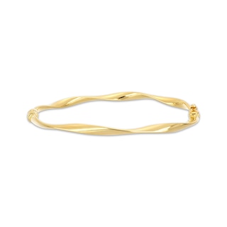 Twist Bangle Bracelet Hollow 10K Yellow Gold