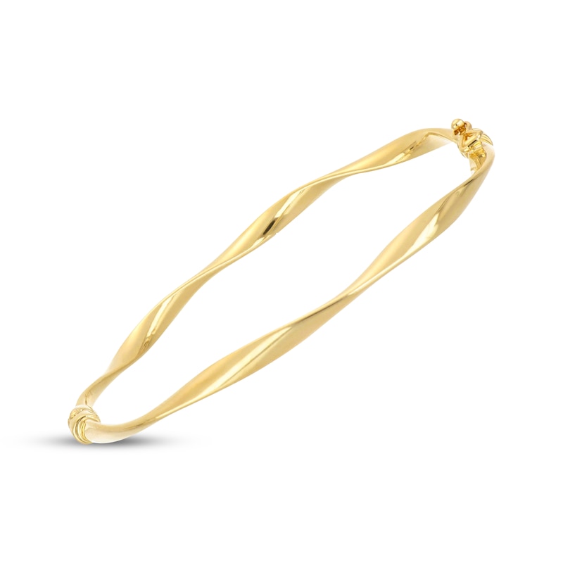 Main Image 2 of Twist Bangle Bracelet Hollow 10K Yellow Gold