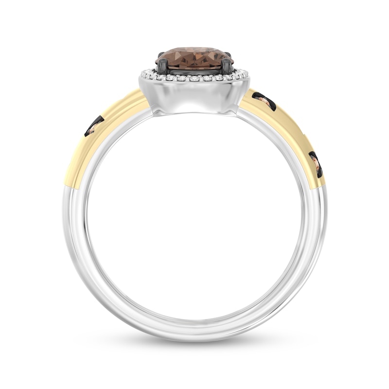 Main Image 2 of Disney Treasures The Lion King Oval-Cut Smoky Quartz & Diamond Ring 1/8 ct tw Sterling Silver & 10K Yellow Gold
