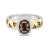 Thumbnail Image 3 of Disney Treasures The Lion King Oval-Cut Smoky Quartz & Diamond Ring 1/8 ct tw Sterling Silver & 10K Yellow Gold