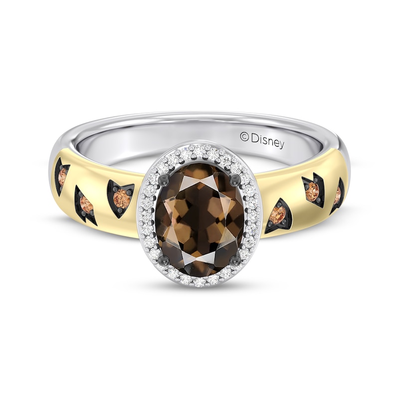 Main Image 3 of Disney Treasures The Lion King Oval-Cut Smoky Quartz & Diamond Ring 1/8 ct tw Sterling Silver & 10K Yellow Gold