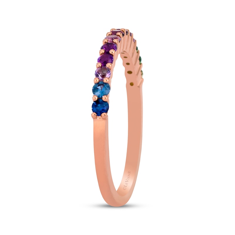Main Image 3 of Le Vian Multi-Gemstone Rainbow Ring 14K Strawberry Gold