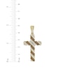 Thumbnail Image 3 of Men's Brown & White Diamond Cross Charm 1 ct tw 10K Yellow Gold