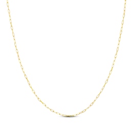 1.7mm Paperclip Chain Necklace Solid 14K Yellow Gold 18"