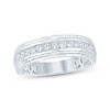 Thumbnail Image 1 of Now + Forever Men's Diamond Angled Pattern Wedding Band 1/2 ct tw 10K White Gold