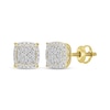 Thumbnail Image 1 of Men's Baguette & Round-Cut Multi-Diamond Stud Earrings 1/6 ct tw 10K Yellow Gold