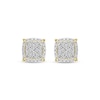 Thumbnail Image 2 of Men's Baguette & Round-Cut Multi-Diamond Stud Earrings 1/6 ct tw 10K Yellow Gold