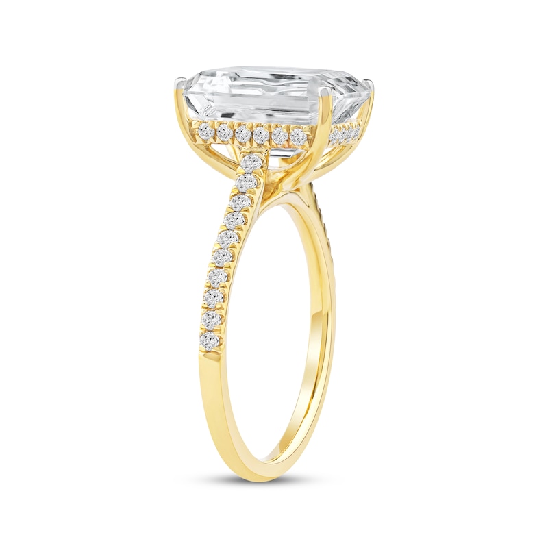 Main Image 2 of Now + Forever Lab-Grown Diamonds Emerald-Cut Engagement Ring 4-1/3 ct tw 14K Yellow Gold