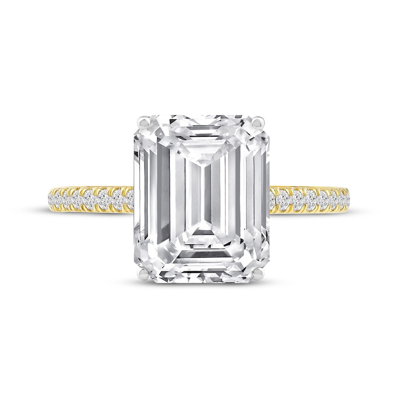 Main Image 3 of Now + Forever Lab-Grown Diamonds Emerald-Cut Engagement Ring 4-1/3 ct tw 14K Yellow Gold