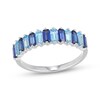 Thumbnail Image 1 of Emerald-Cut Swiss Blue Topaz & Blue Lab-Created Sapphire Ring Sterling Silver