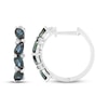 Thumbnail Image 3 of Pear-Shaped Lab-Created Alexandrite & White Lab-Created Sapphire Tilted Hoop Earrings Sterling Silver