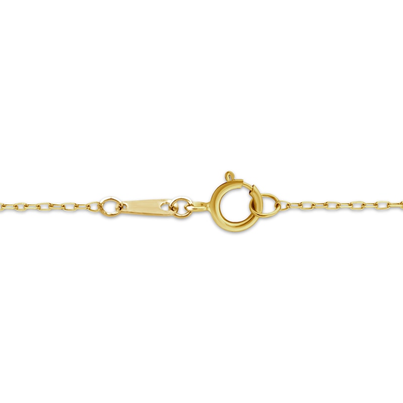 Main Image 3 of American Blue Sapphire & Diamond Halo Necklace 1/10 ct tw 10K Yellow Gold 18"