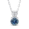 Thumbnail Image 1 of American Blue Sapphire & Diamond Accent Necklace 10K White Gold 18"