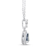 Thumbnail Image 2 of American Blue Sapphire & Diamond Halo Necklace 1/10 ct tw 10K White Gold 18"