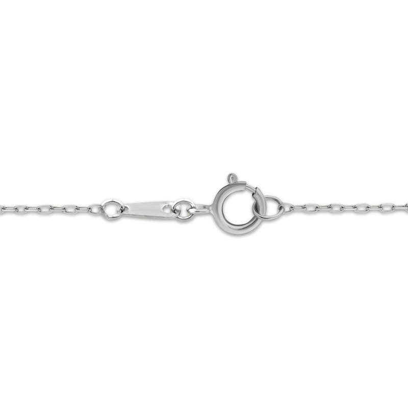 Main Image 3 of American Blue Sapphire & Diamond Halo Necklace 1/10 ct tw 10K White Gold 18"