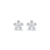 Thumbnail Image 2 of Diamond Flower Stud Earrings 1/10 ct tw 10K White Gold