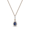 Thumbnail Image 1 of Blue Sapphire & Diamond Necklace 1/20 ct tw 10K Yellow Gold 18&quot;