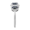 Thumbnail Image 2 of American Blue Sapphire & Diamond Three-Stone Halo Ring 1/6 ct tw 10K White Gold