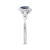 Thumbnail Image 2 of American Blue Sapphire & Diamond Halo Ring 1/8 ct tw 10K White Gold