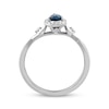 Thumbnail Image 3 of American Blue Sapphire & Diamond Halo Ring 1/8 ct tw 10K White Gold