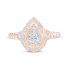 Thumbnail Image 3 of Now + Forever Lab-Grown Diamonds Pear-Shaped Double Halo Engagement Ring 1 ct tw 14K Rose Gold
