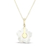 Thumbnail Image 3 of Mother-of-Pearl & 1/8 ct tw Diamond Flower Necklace 10K Yellow Gold 18"