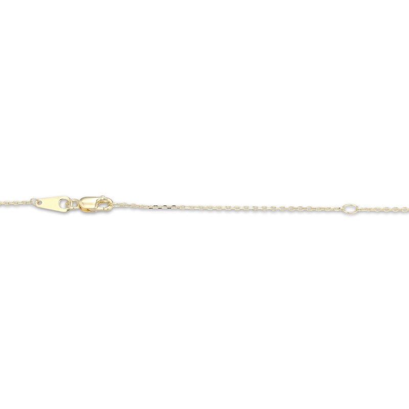 Main Image 4 of Mother-of-Pearl & 1/8 ct tw Diamond Flower Necklace 10K Yellow Gold 18"