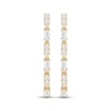 Thumbnail Image 2 of Baguette & Round-Cut Diamond Front-Back Chain Dangle Earrings 1/3 ct tw 10K Yellow Gold