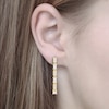 Thumbnail Image 3 of Baguette & Round-Cut Diamond Front-Back Chain Dangle Earrings 1/3 ct tw 10K Yellow Gold